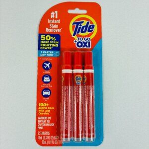 New Pack of 3 Tide To Go + OXI Pens Instant Stain Remover Sticks Travel Bag Car